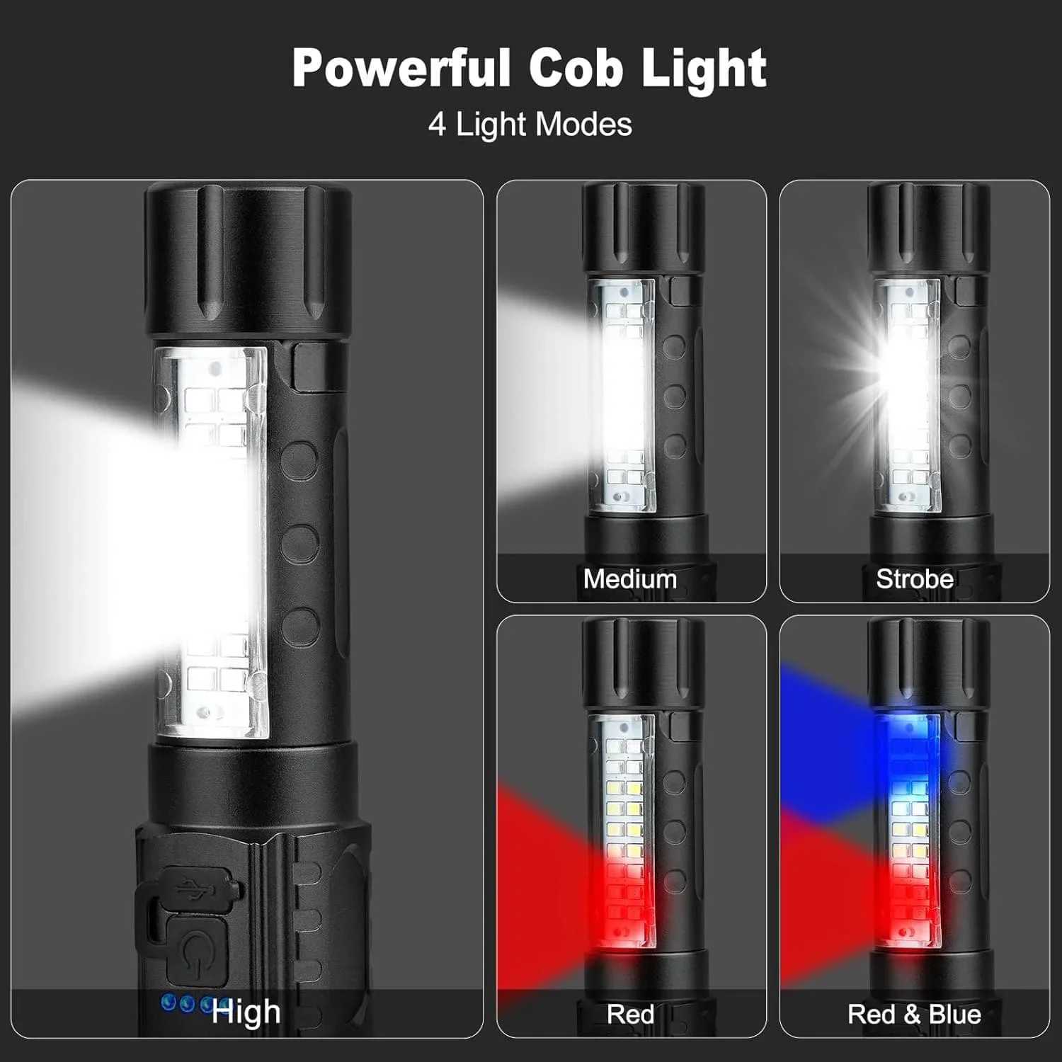 Strong Light Flashlight Charging Long Endurance Outdoor Multifunctional Longrange Illumination Flashlight with Work Light D250928