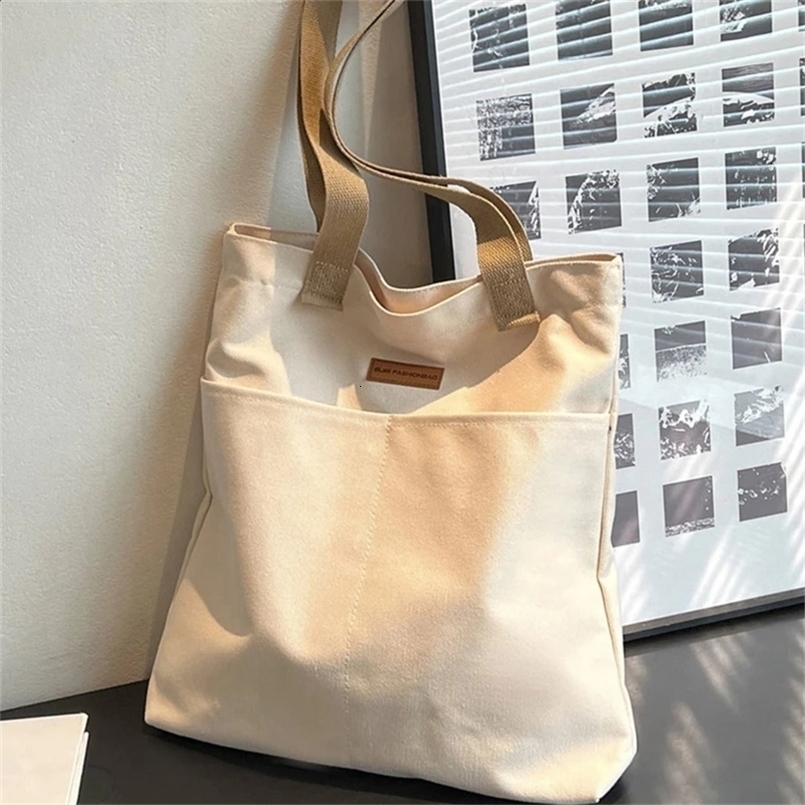 Womens Tote Bag Canvas Sewing Thread Large Capacity Advanced Sense Handbag Convenient Practical Females y240820ZYl