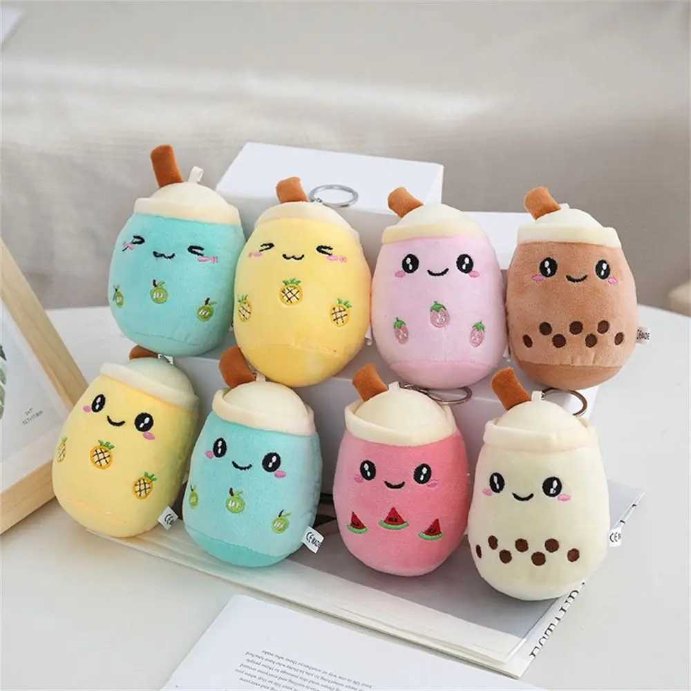 Best Gift Plush Doll Bubble Tea Keychain Fruit Tea Keyholder Milk Tea Keyring Cartoon Soft Boba Doll Plush Toys Birthday GiftsXJ250928