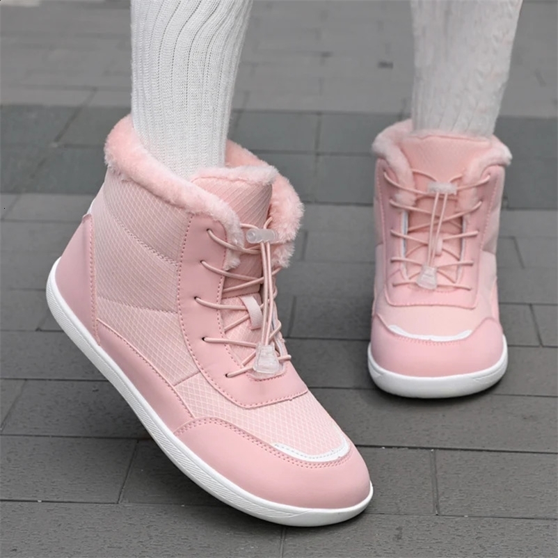 2024 Snow Boots Women Winter Shoes Barefoot Ankle Boots 36-42 Wide Barefoot Snow Shoes Outdoor Hiking Shoes Fur Warm Plush Boots241226bj