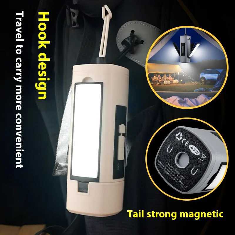Foldable LED Table Lamp Rechargeable 1800mAh Portable Flashlight 7 Modes Emergency Telescopic Camping Magnetic Work Light C250928