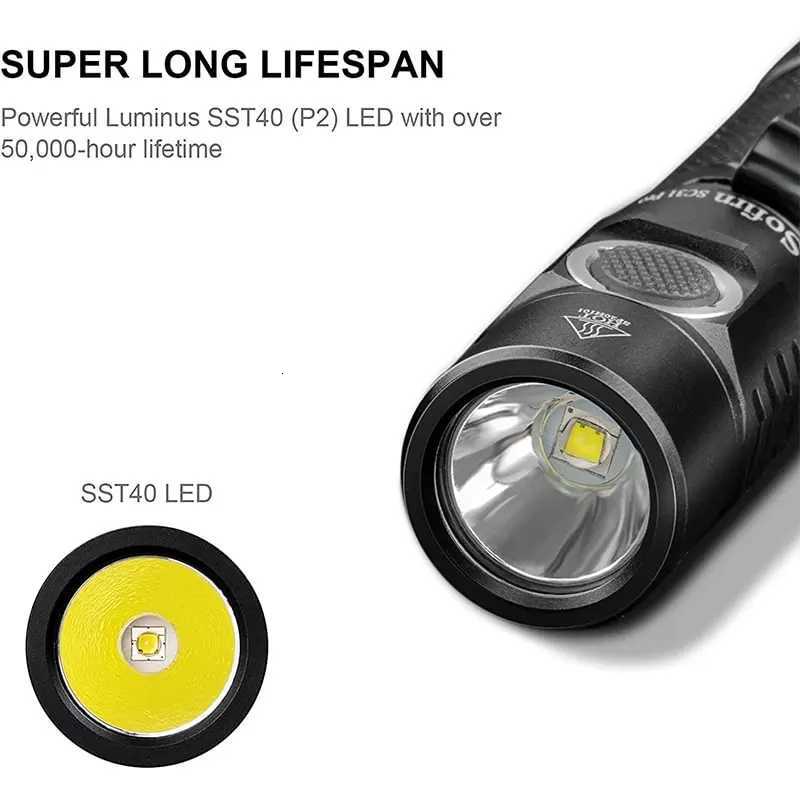 Sofirn SC31 Pro Powerful 2000LM 18650 Flashlight SST40 5V2A Portable Rechargeable LED Lantern USB C Torch Anduril 20 D250928