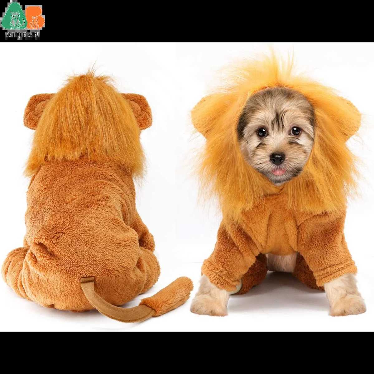 ATUBAN Dog Lion Costume Pet Clothes for Party Simulation Lion Pet OutfitsCosplay Dress up Pet Lion Hoodie Cat Costume for Party X250928