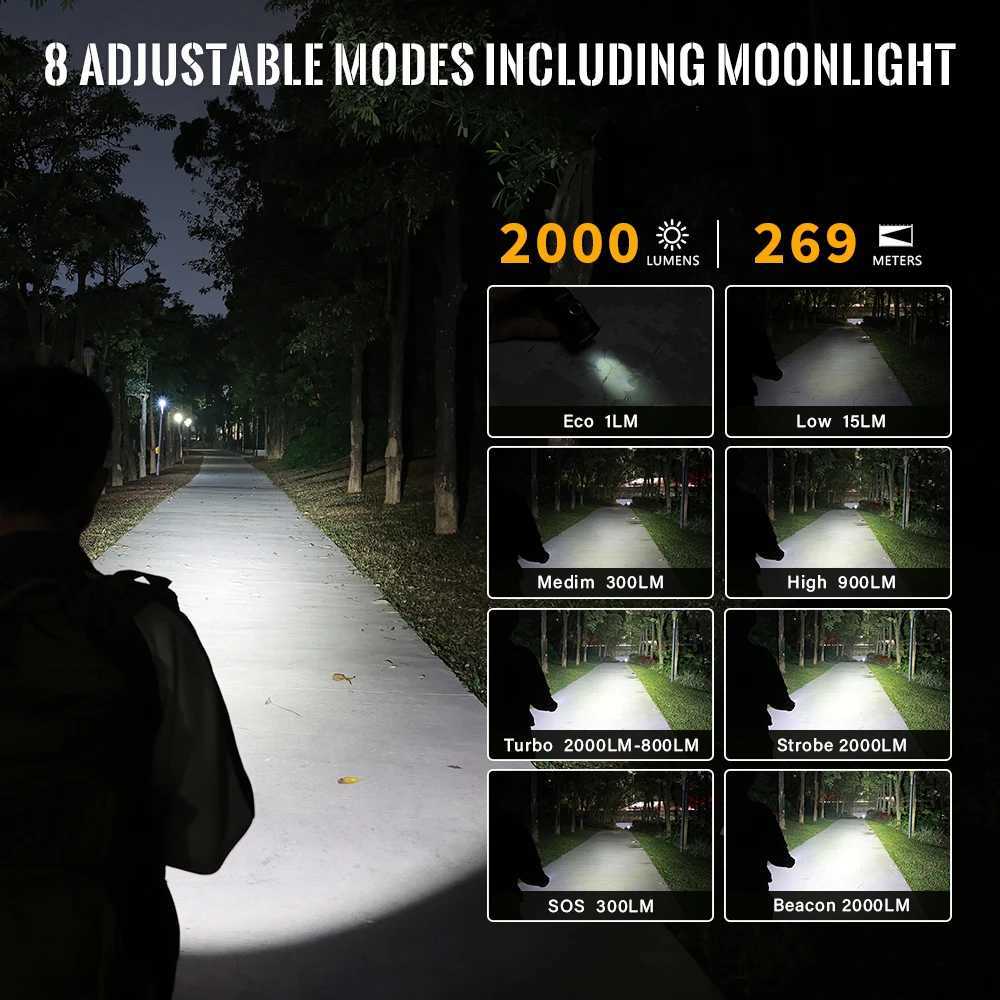 Sofirn SP31 V3 18650 Tactical Flashlight 2000lm SST40519A Rechargeable Torch Throw 269M USB C IP68 EDC Tail Switch D250928