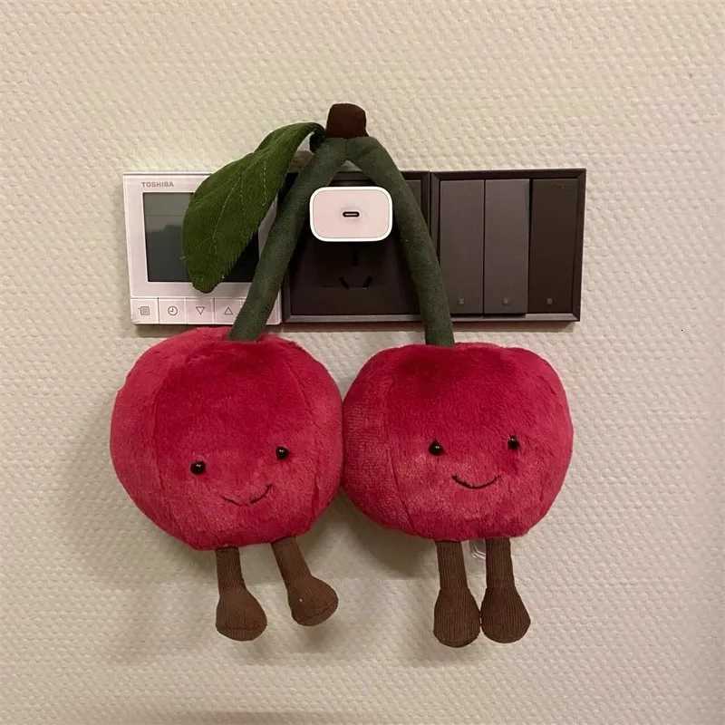 Cute Cartoon Funny Cherry Plush Stuffed Toy Keychain Pendant Backpack Hanging Keyring Ornament Bag Decor Accessories GiftXJ250928