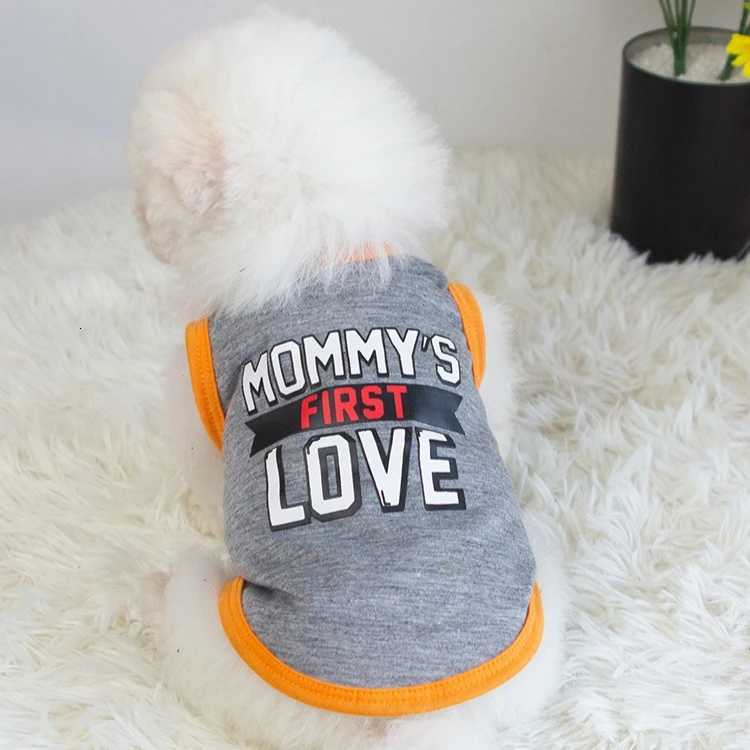 Red Pet Dog Clothes for Small Dogs Cat Vest T Shirts Chihuahua Cool Puppy Clothing Print Mommys First Love for Halloween X250928