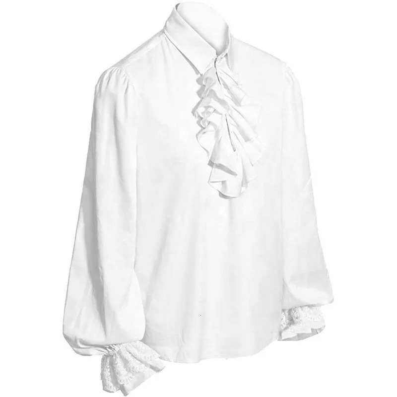 Adult Kids Renaissance Victorian Steampunk Pirate Ruffle Colonial Shirt Top Medieval Halloween Cosplay Costume 250922