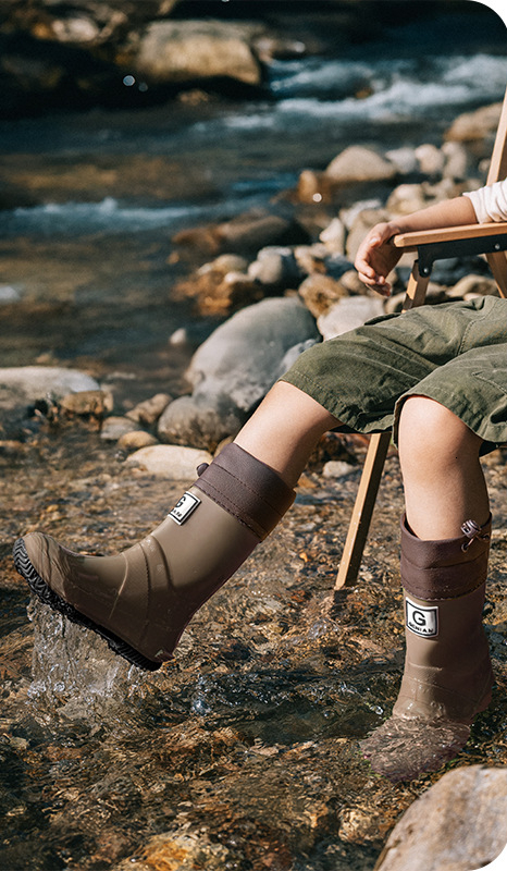 Autumn new men's and women's drawstring waterproof shoes, children's water shoes, forest baby water shoes, anti slip folding rain boots