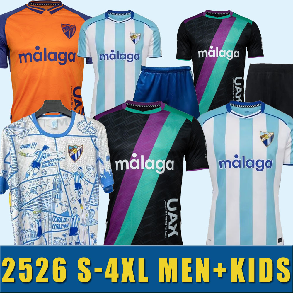 2025 2026 S-4XL CAMISETA MALAGA CF soccer jersey 120 ANIVERSARIO Kids 2526 Kit Home Football Shirts Men BUSTINZA M. JUANDE RAMON FEBAS ALEX GALLAR SOL MUNOZ