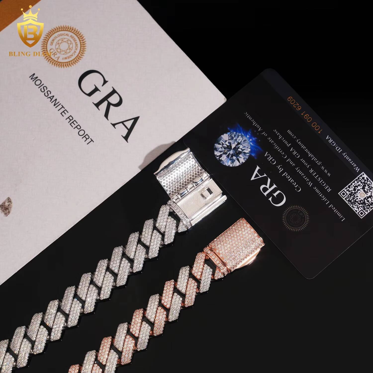 New Designs Fashion 925 Sterling Silver 15MM Cuban Link Chain Moissanite Cuban Bracelet Men HipHop Style Pass Diamond Tester GRA