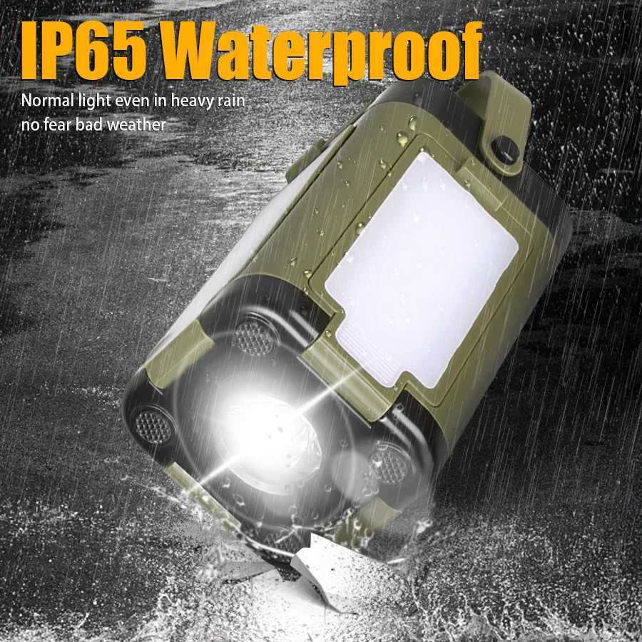 Solar Camping LightUSBSolar Recharge Portable Lamp with 2000mAh Battery 6 Lighting Modes Outdoor Portable Hanging Tent Light C250928