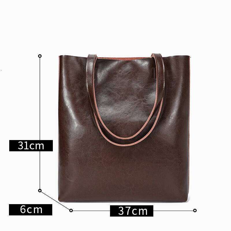 Women Cow Genuine Leather Large Vintage Cowhide Handbags Female Office Hand Shoulder Bags Ladies Tote New 250912 Suotong0912 250912 Suotong2509 250912