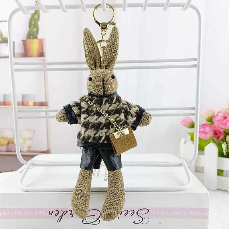 Rabbit Cute Plush Doll Keychain Creative Keychain Bag Pendant Plush Toy Shirt Fashion Rabbit Ornaments Children Christmas GiftXJ250928