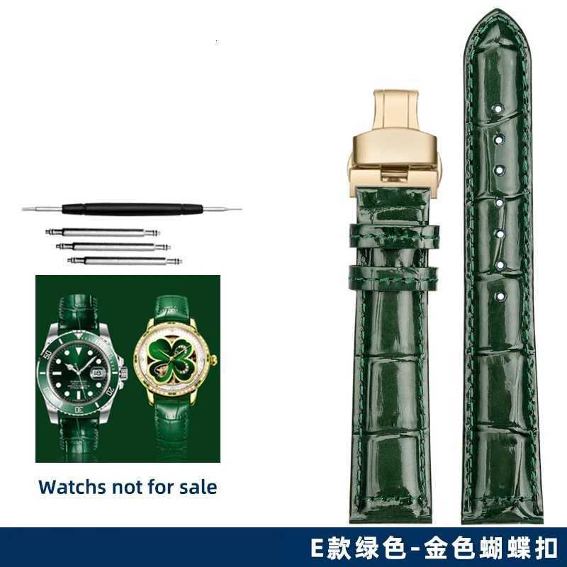 12mm 14mm 16mm 18mm 20mm 22mm High Quality Green Strap Bracelet Butterfly Buckle Business Casual Watchband Watch Accessories W250928