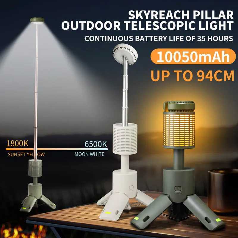 Folding Camping Light Portable Telescopic Lanterns Builtin 10000mAh Outdoor Waterproof Magnetic Lamp With Triangle Stand Base C250928