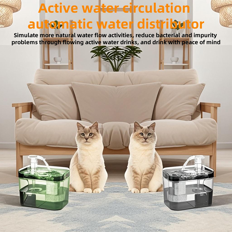 1.5L transparent environmentally friendly cat fountain electric circulation filter pet water dispenser cat product