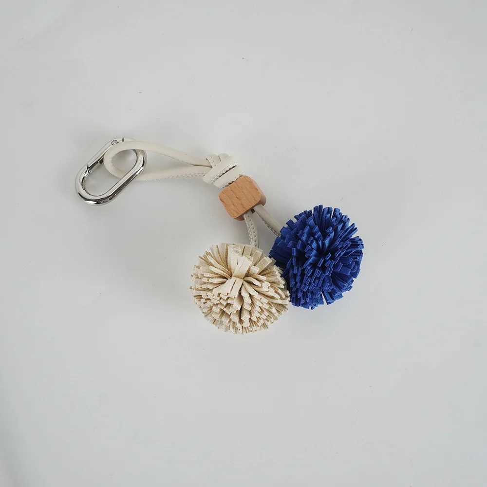 Luxury Premium Mini Leather Bag Hanging Decoration Handmade Tassel Car Keychain Accessories Y250928as