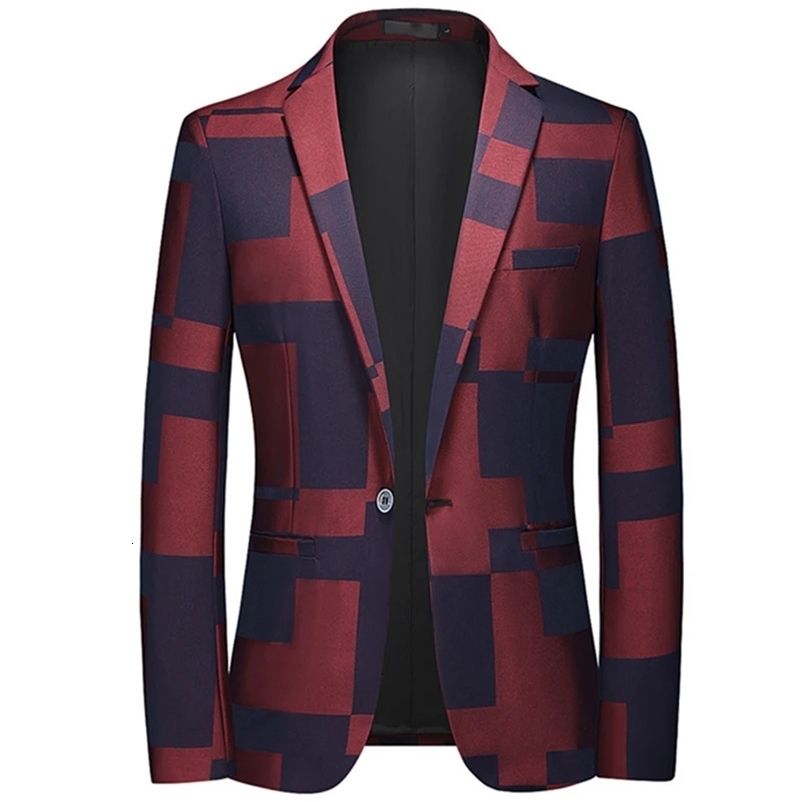 Fashion Mens Casual Boutique Business Personalized Printing Slim Fit Blazers Jacket Suit Dress Coat Large Size 6XL 240626