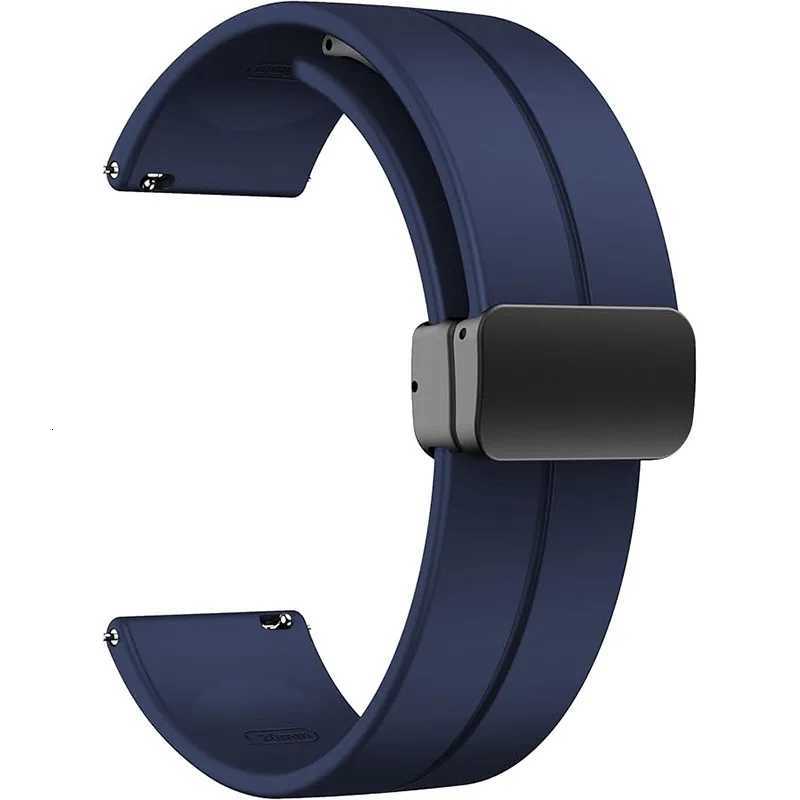 16MM 18MM 20mm 22mm Silicone Magnetic Buckle Watch Strap Band For Huawei GT2 Smart Watch Connected Bracelet Black Watchband Man W250928
