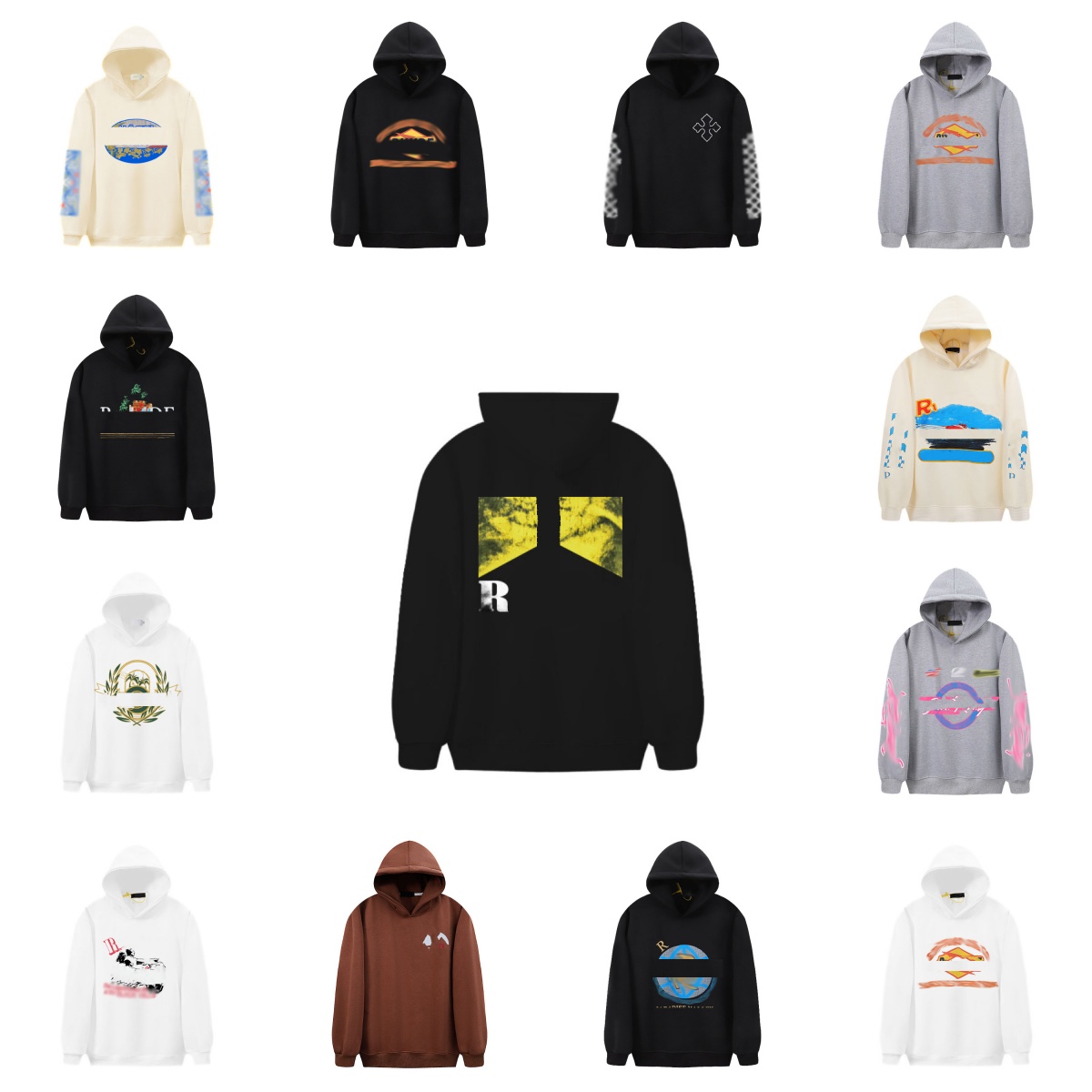 designer hoodie High street loose hoodies men's and women's pullover fleece hooded casual fashionable hoodie Cotton printed long-sleeved blouse