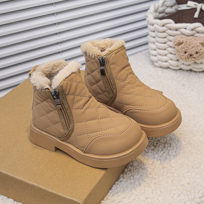 Autumn new women's boots, children's Martin boots, fashionable short boots, trendy wool lined cotton shoes, designer shoes