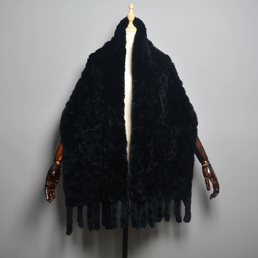 Women Real Rex Rabbit Fur Poncho Shawl Coat Knitted 100 Natural Rex Rabbit Fur Sweater Cape Good Quality Scarf 250928