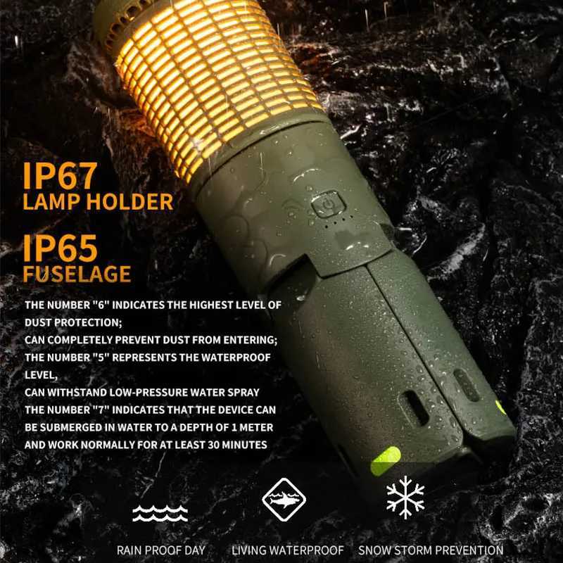 Folding Camping Light Portable Telescopic Lanterns Builtin 10000mAh Outdoor Waterproof Magnetic Lamp With Triangle Stand Base C250928