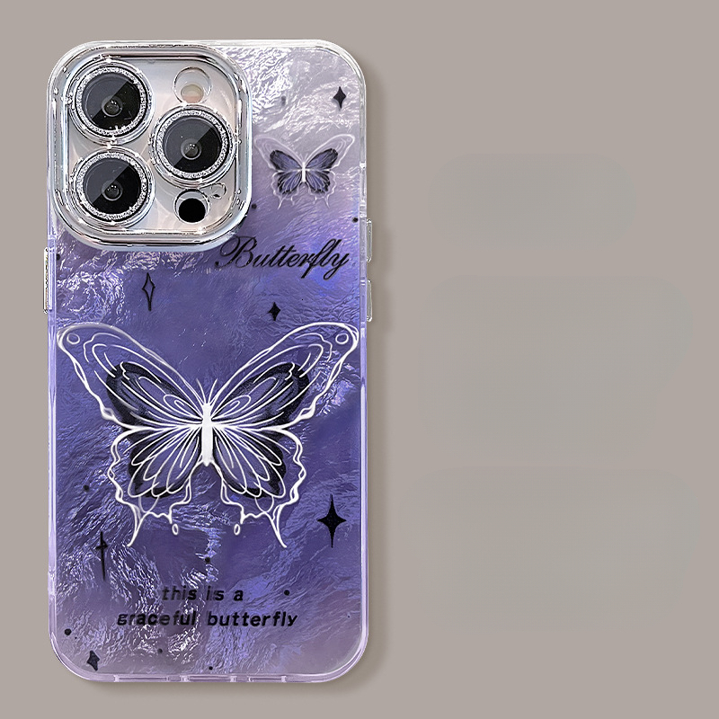 Compatible with Apple 17 Pro Phone Case Super Fairy Butterfly Designed specifically for women and girls, elegant and sparkling
