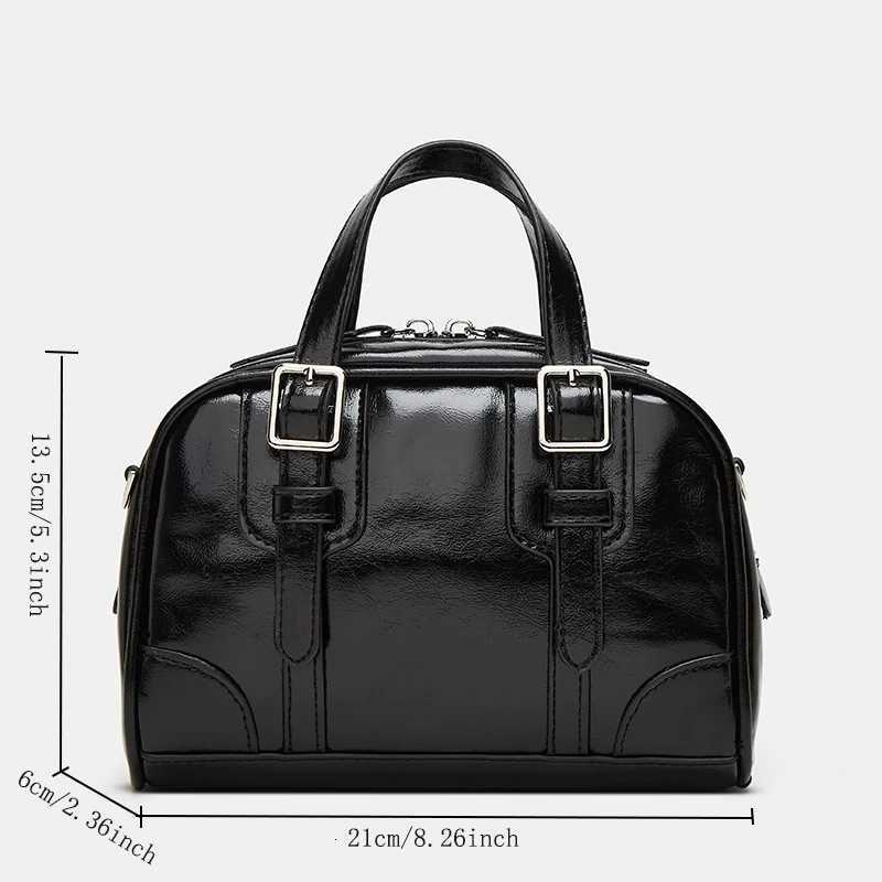 2025 New Retro Small Square Bag Commuting Bowling Handbag Boston Handbag Retro Crossbody Bag Z250928