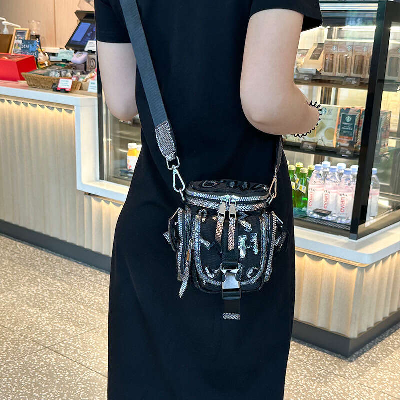 designer bag Luxury bag Sequin High-Value Saddle for Women 2025 New Korean Fashion Casual Gradient Waist Waterproof Trendy Chest Bag