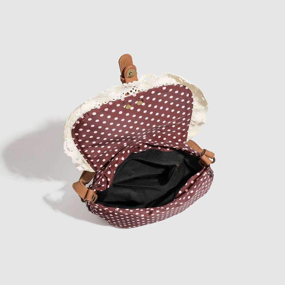 New tote bag Polka Dot Vintage Bag Casual Canvas Crossboby bag Lace One-Shoulder bags