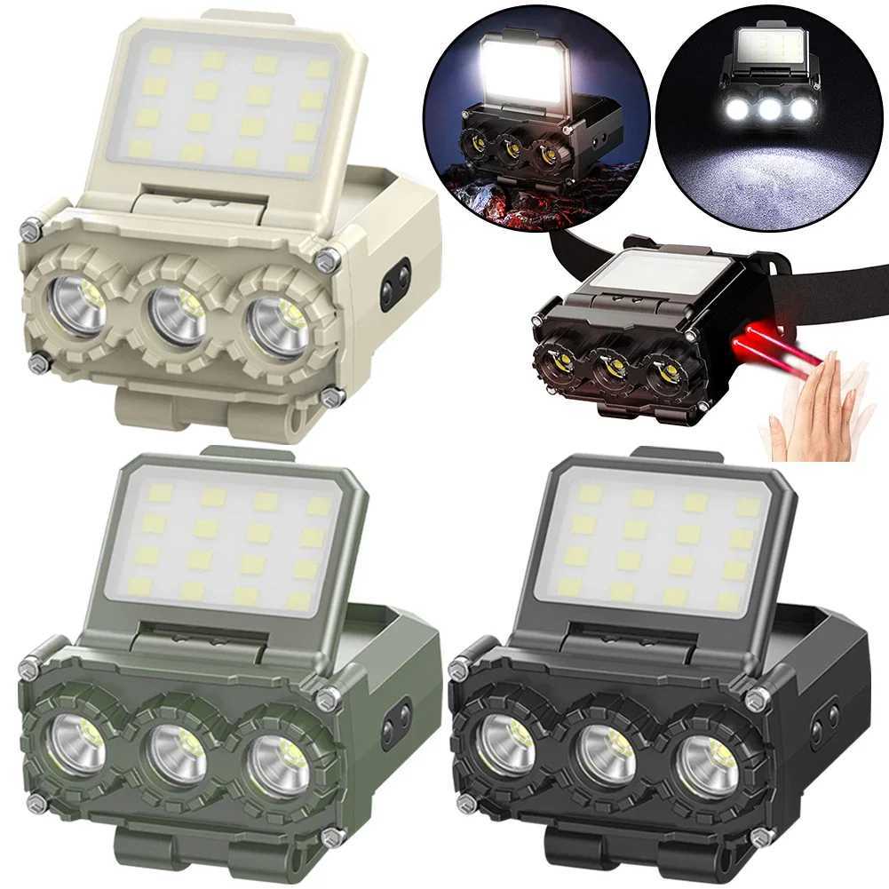 LED Induction Headlamp 7 Modes TypeC USB Rechargeable Mini Cap Clip Light 700Lumens Head Flashlight for Camping Fishing Lantern C250928