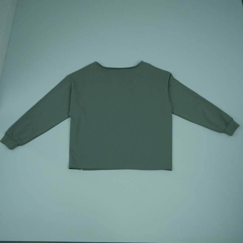 Solid Color Crew Neck Hoodie - Loose American Retro Casual Top for Autumn & Winter, Unisex, Customizable Pattern-02007