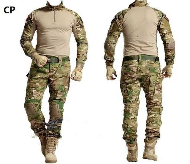 Army Tactical Camouflage Military Uniform Clothes Suit Men US Army clothes Military Combat Shirt Cargo Pants Knee Pads W250928