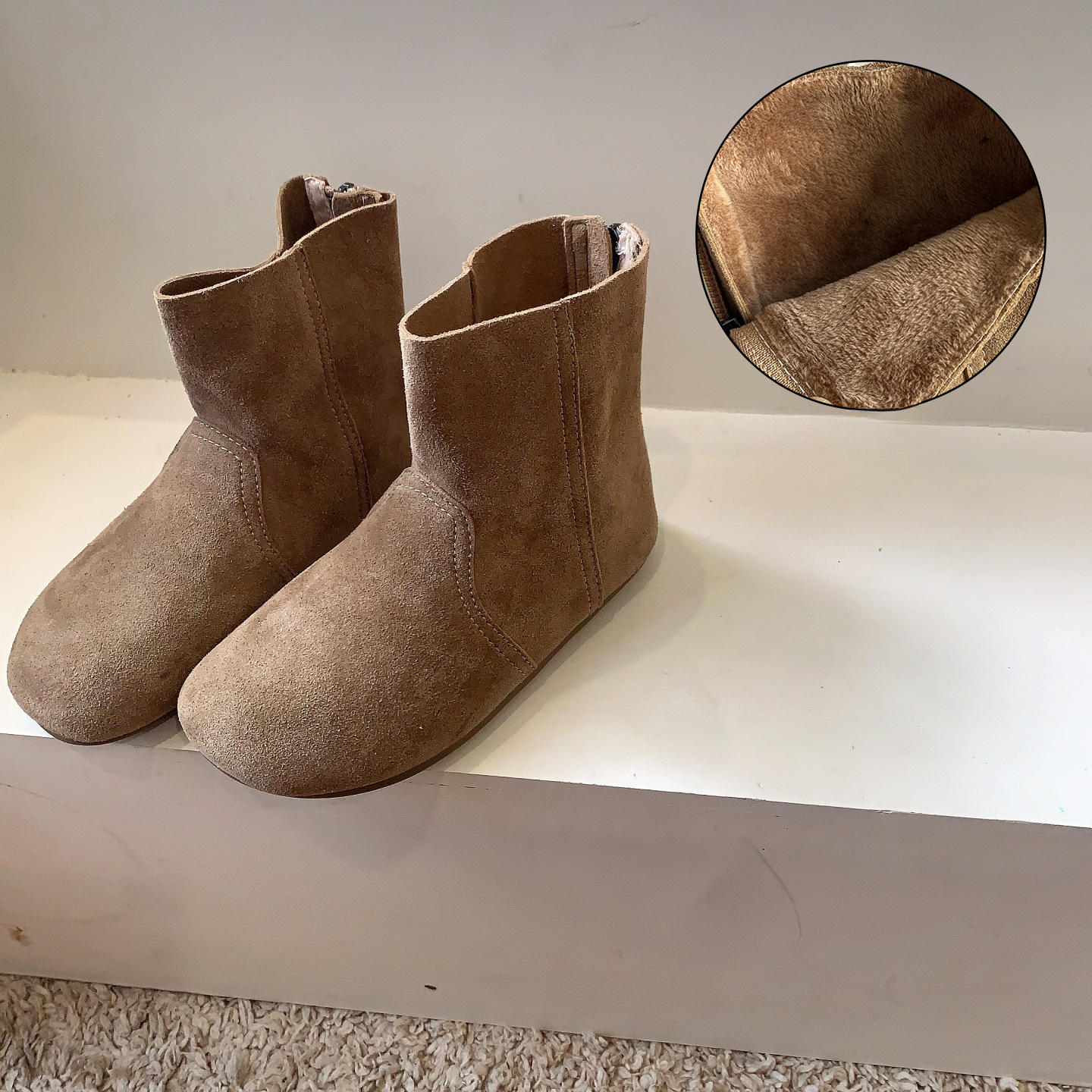 Autumn and winter new Korean suede leather children's shoes, men's and women's Martin boots, fashionable short boots, trendy snow boots