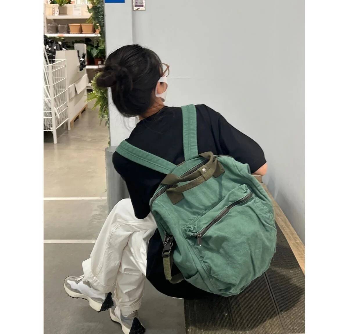 Women's Stylish Nylon Travel Black Casual Large Girls' School Bag for Boy White High-Capactiy Backpack Korean Style high-quality