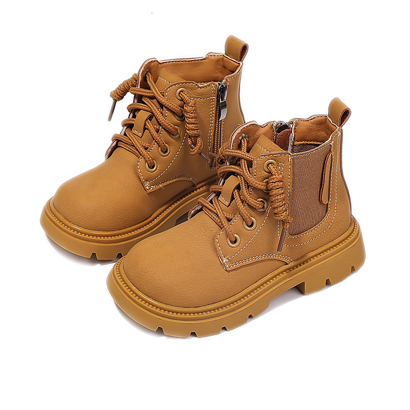 New winter men's and women's fashionable Martin boots, British style trendy short boots, yellow boots, wool cotton versatile boots, designer