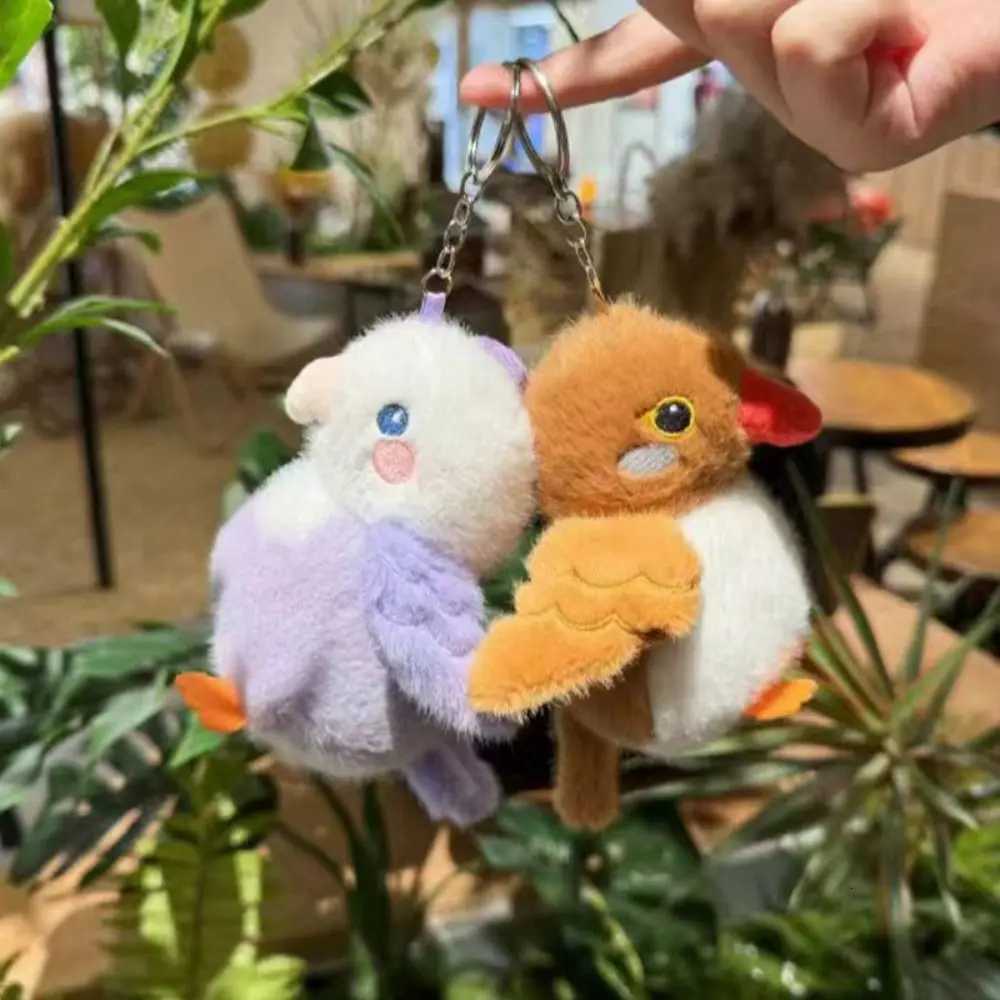 Colorful Cute Animal Bird Plush Keychain Simulation Sparrow Parrot Plush Doll Realistic Kawaii Furry Birds Keyrings Bag PendantXJ250928
