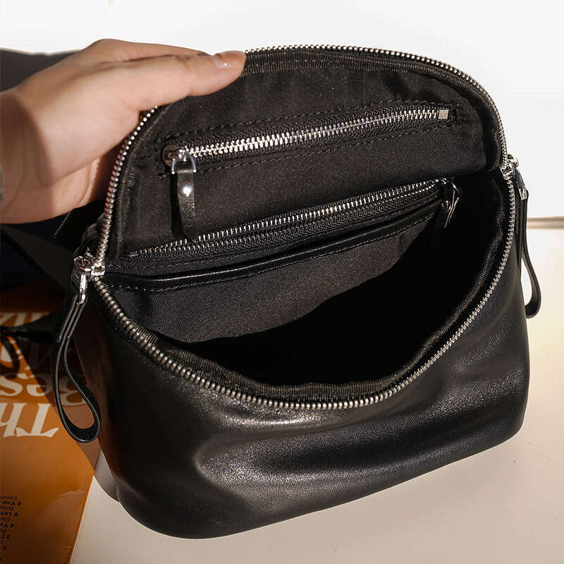 designer bag Luxury bag Women's New High-end Genuine Leather Chest Fashion Simple Top Layer Cowhide Saddle Street Trend Crossbody Bag