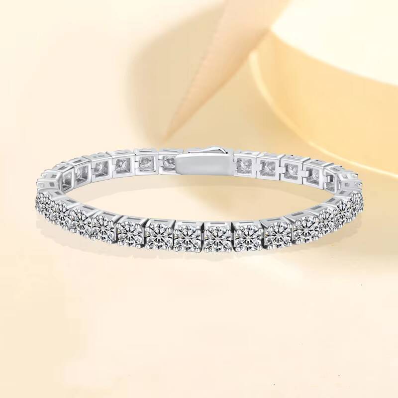 Drop Shipping 925 Silver Plated 18K Gold Moissanite Tennis Bracelet Hand Jewelry Wholesale for Men and Women