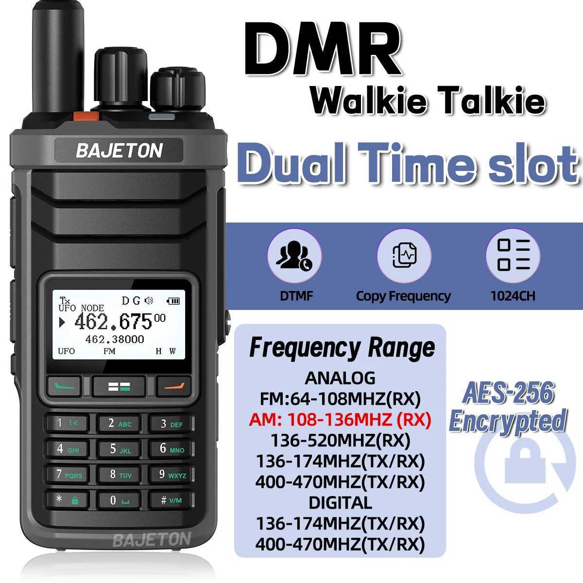 BAJETON DM5000 DMR Walkie Talkie AES256 Encryption Dual Mode Dual Time Slot Digital Analog SMS NOAA For RT4D UV88 Ham RadioXJ250928