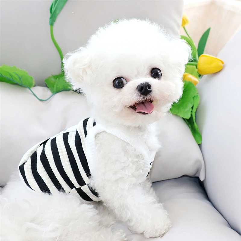 Vest for Dogs Pet Black White T Shirt with DRing Summer Puppy Clothes Chihuahua Bichon Poodle Suspenders Costume Cat Clothing X250928