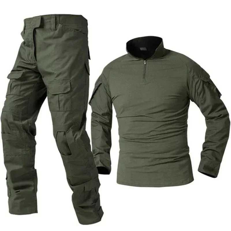 Army Green Outdoor Tactical Suits Combat Uniform Men Clothing Training Hunting Shirts Cargo Pants Paintball Sets Wear Resistant W250928
