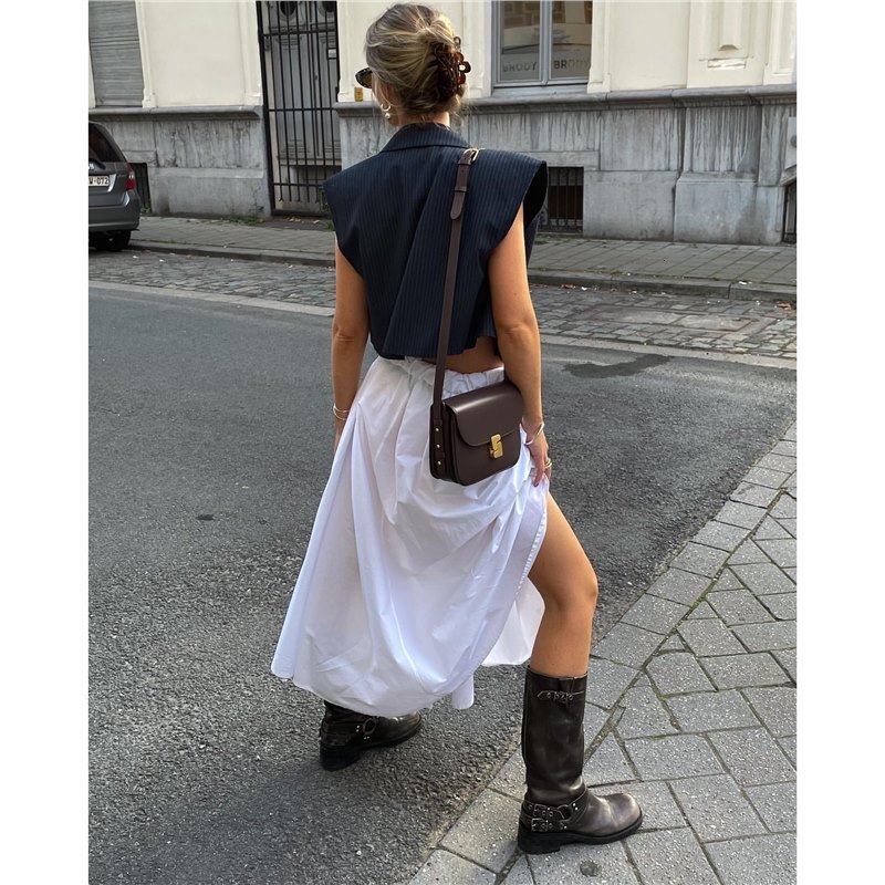 Autumn new women's handbag leather material trend small square bag light luxury retro style shoulder bag bag designer bag