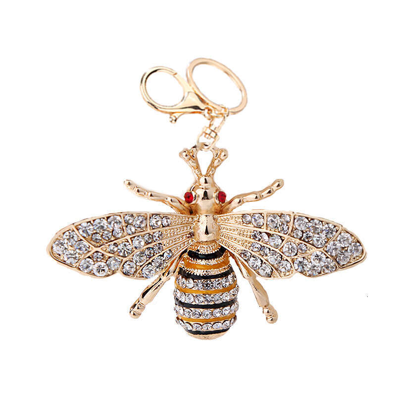 Fashion Accessories Alloy Inlaid Diamond Oil Drop Little Bee Bag Pendant Car Keychain