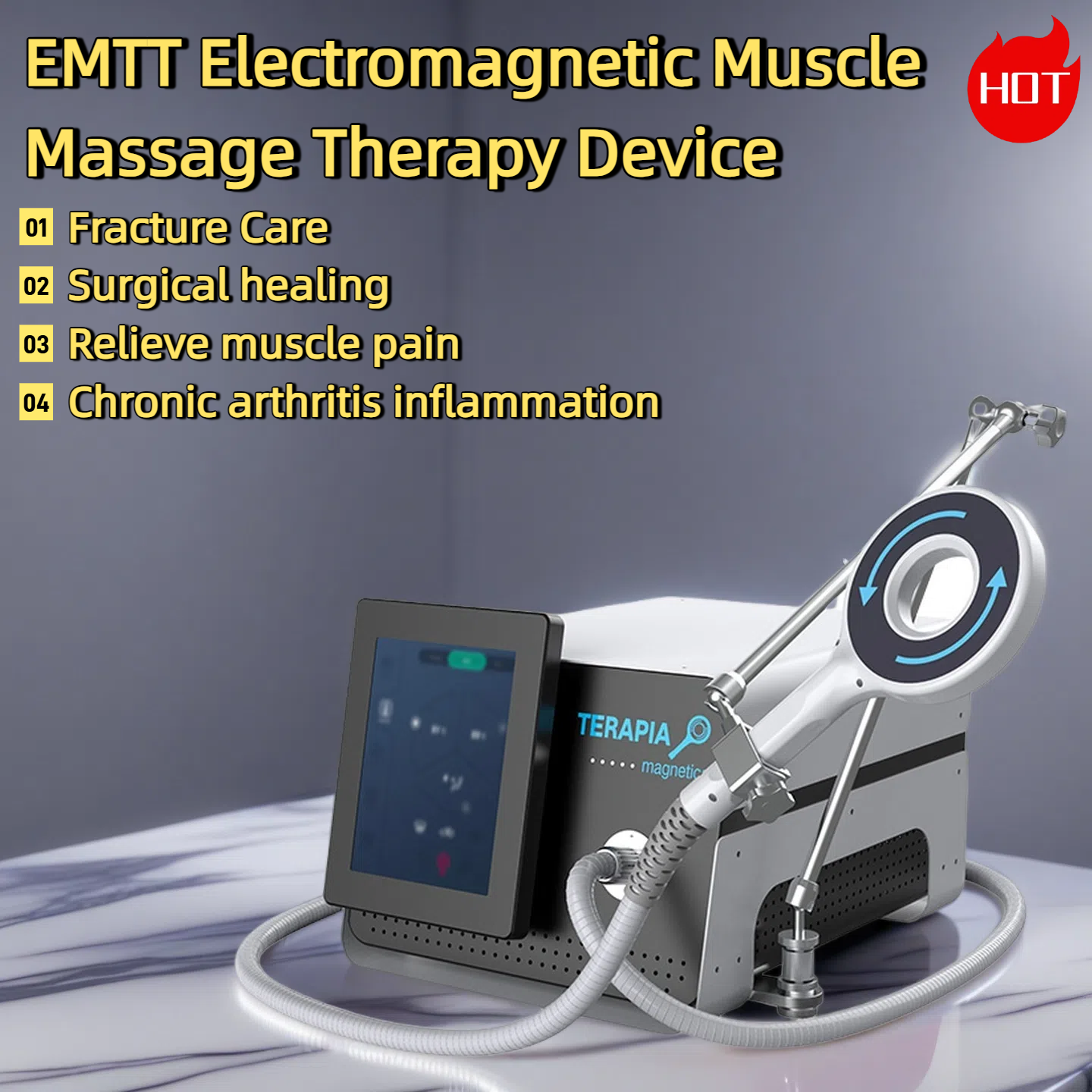 Emtt EMS Body Shaping Physical Therapy Pain Relief Physio Magneto Magnetic Transduction Osteoarthritis Intervertebral Disc Herniation Spondyloarthropa