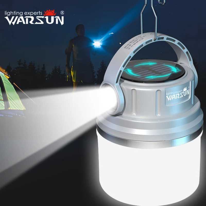 Warsun Outdoor 1100 Lumen Long Endurance Led Solar Powerful Rechargeable Camping Lamp Light with Outdoor Sports C250928