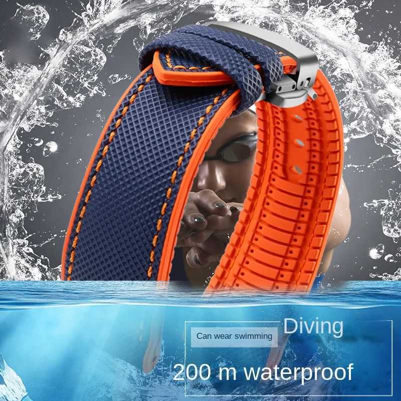 20mm 22mm 23mm 24mm Waterproof nylon rubber WATCHstrAP For omega Bracelet Yellow SilICONe WATCHband W250928