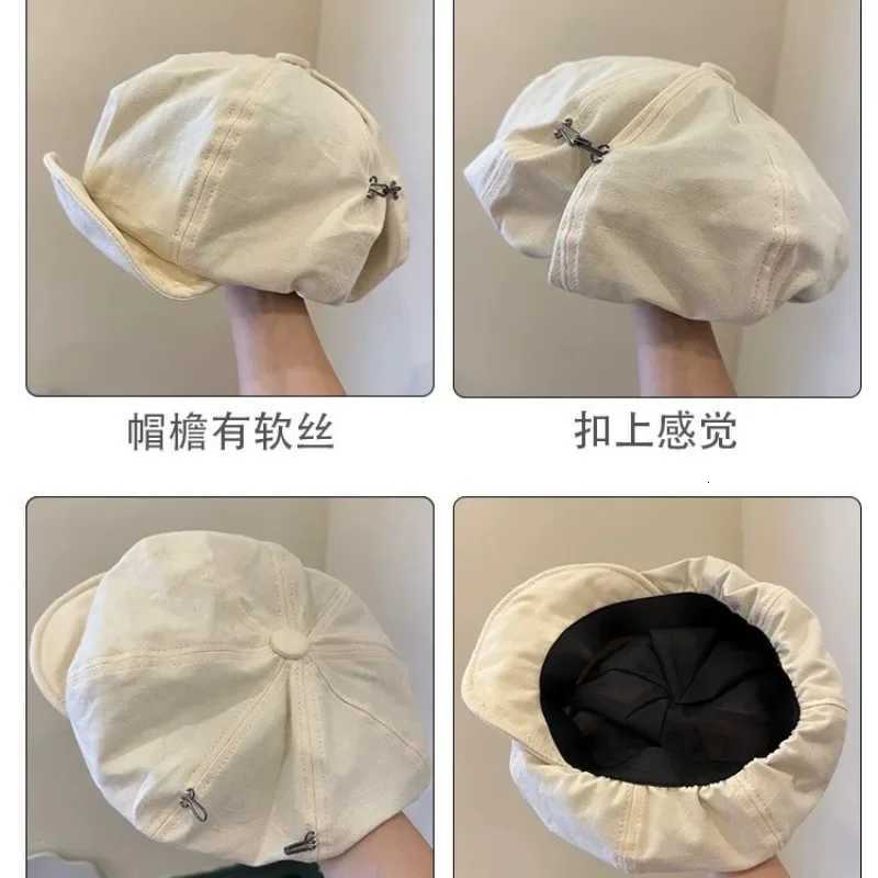 Harajuku Retro Style Oversized Berets Caps for Women in Spring Summer Fashion Versatile Casual Shortbrimmed Newsboy Hats V250927