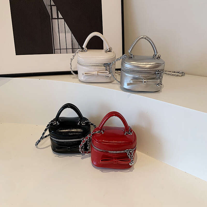 2025 New Korean Fashion Designer Bag - Women's Elegant Mini Bow Handbag with Chain Shoulder & Crossbody Style